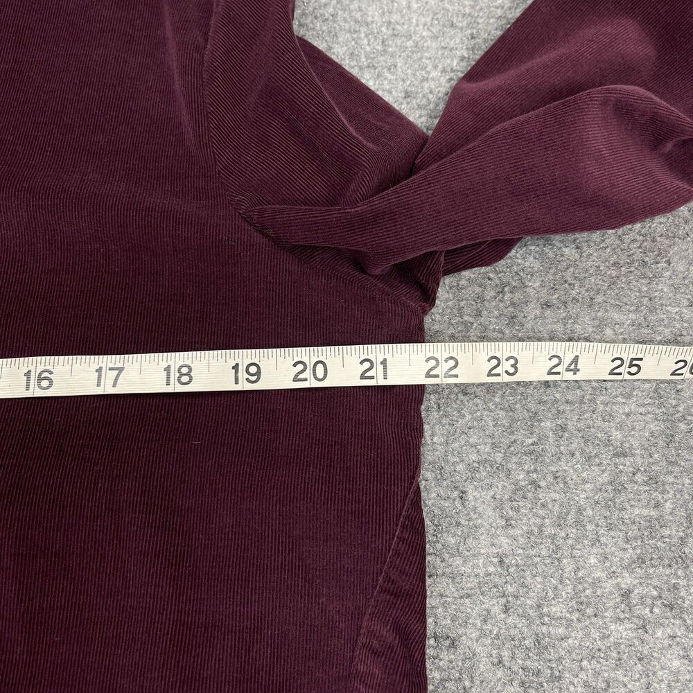 J Jill Corduroy Button Front Tunic Top Womens Medium Long Sleeve Cotton Plum - Picture 6 of 9